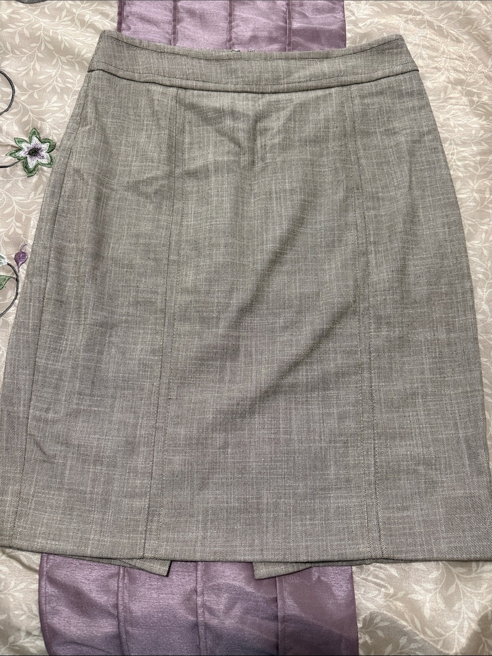 White House Black Market Tan Wool-Blend Pencil Skirt
